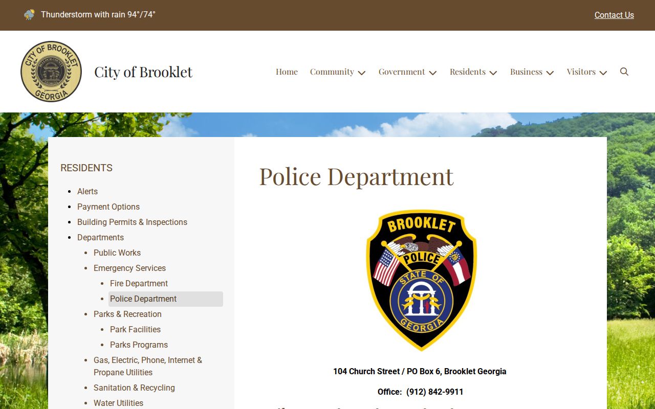 Brooklet criminal records police information in Bulloch County