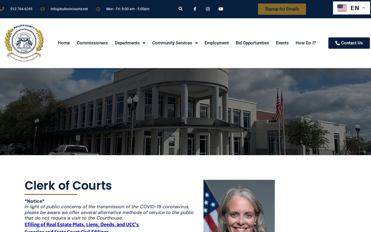 Bulloch County Clerk of Courts official page