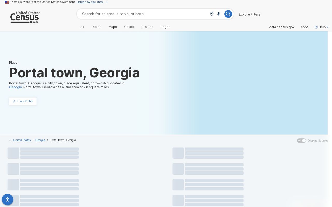 Portal criminal records town context from Census in Bulloch County